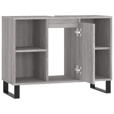 Image de vidaXL Armoire de salle de bain Gris Sonoma 80x33x60 cm Bois composite