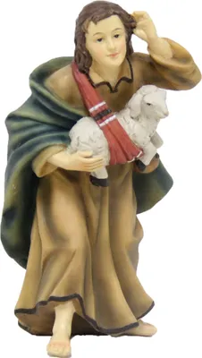 Produktbild von Krippenfiguren Schäfer mit Schaf, 13 cm, Polyresin Deko Set