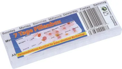 Produktbild von Pillenbox 7 Tage Tablettenbox Pillendose Tablettendose 7x 2 Fächer
