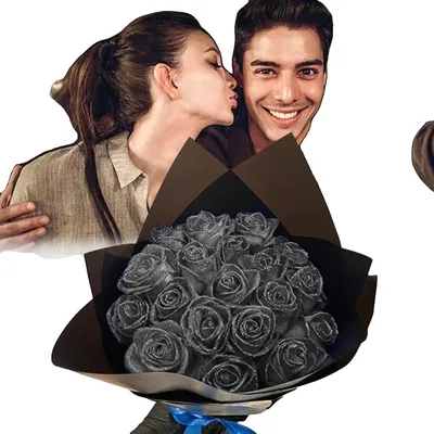 Image de Rose artificielle, décoration d'intérieur élégante, polyvalente pour les événements, noire, 30 pièces