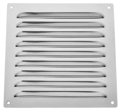 Produktbild von SOTECH Lüftungsgitter 170 x 170 mm Edelstahl gebürstet – aufschraubbar, mit Insektenschutz