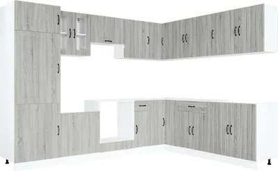 Produktbild von vidaXL 14-tlg. Küchenschrank-Set Lucca Grau Sonoma Holzwerkstoff
