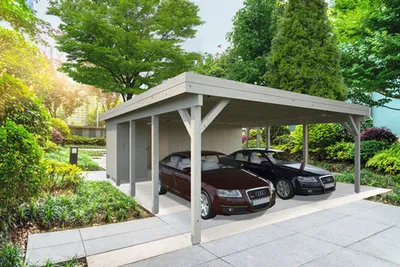 Produktbild von Geräteraum Palmako für Carport Karl 40,6 m² 555 x 196 cm tauchgrundiert