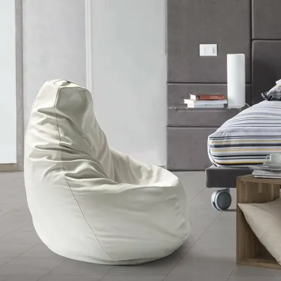 Produktbild von Puff Dabbew, Puff-Tasche, 100%  Italy, Sitzsack aus Kunstleder, Cm 70x70h110, Weiß