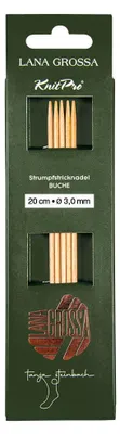 Produktbild von Lana Grossa - Strumpfstricknadel Holz Buche 20cm 3.0mm