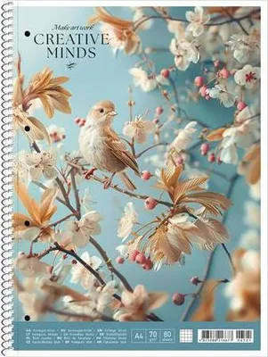 Produktbild von Spiralnotizbuch "College Block Creative Minds", Motivmix, A4, liniert, 80 Blatt, SHKOLYARYK A4-0