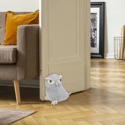 Produktbild von Famanu Türstopper Dekorativ - Eule in Grau und Beige