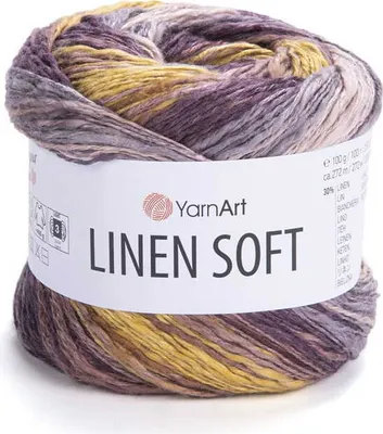 Produktbild von YarnArt Linen Soft Garn 100g Mix, Viskose-Baumwolle, Atmungsaktiv, 272m, Vielseitig für Sommerprojekte