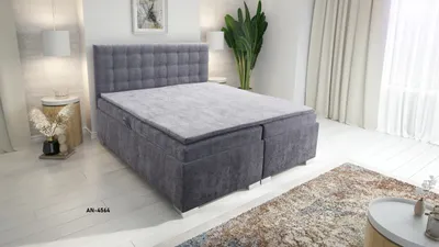 Produktbild von Boxspringbett Miami 140x200 cm, mit Bonellmatratze Topper und zwei Bettkästen, Grau
