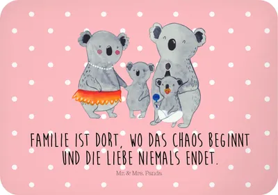 Produktbild von Mr. & Mrs. Panda magnet Koala Familie - Rot Pastell - Geschenk, holzmagnet, Mama, Koalas, Geschwister, zettelhalter, whiteboardmagnet, Muttertag, Pinnwandmagnet
