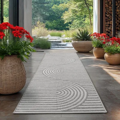 Produktbild von Homebyhome Outdoor Teppich Wetterfest & UV-beständig, ideal für Küche, Balkon, Terrasse, Garten, Wohnzimmer, Grösse: 80x250 cm