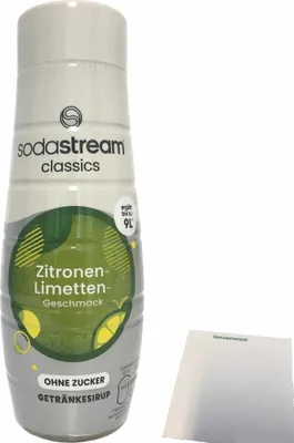 Produktbild von SodaStream Sirup Zitrone Limette ohne Zucker (440ml Flasche) + usy Block