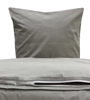 Produktbild von Uni Bettwäsche 135x200 cm Renforce Baumwolle Bettbezüge Set, Größe:4 teilig 135x200 cm, Farbe:Grau