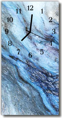 Produktbild von Tulup Glasuhr Wanduhr Küchenuhr Echt-Glas 30x60 Stein Blau