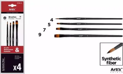 Immagine prodotto di Pennelli sintetici, set da 4 pezzi - Artix