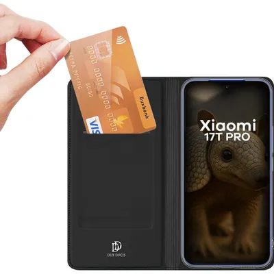 Image de Dux Ducis, coque pour la série Xiaomi 17T Pro, modèle Skin Pro, avec porte-cartes et support, couleur noire