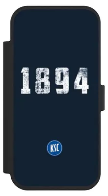 Produktbild von NIVOCASE Klapphülle für Apple iPhone Air  Handyhülle aus Kunst Leder NIVOflip schwarz Bundesliga KSC Karlsruher SC