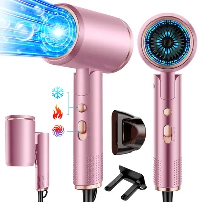 Produktbild von KUGI Haartrockner Föhn Ionen,klappbar,mit 3 Stylingdüse, 2500W, 6-Betriebsarten,Schnelltrocknen,Reiseföhn Hairdryer