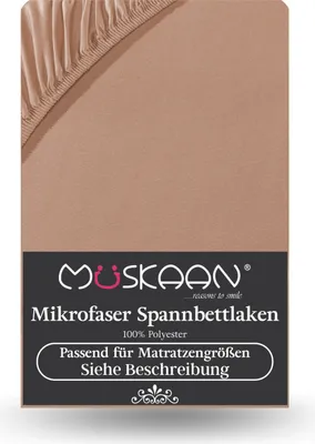 Produktbild von Mikrofaser Spannbettlaken 180x200 cm - 200x200 cm Betttuch Laken nougat