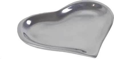 Produktbild von Dekoschale Flatheart 10,5x9cm Aluminium Hochglanz poliert Herzschale Deko Herz