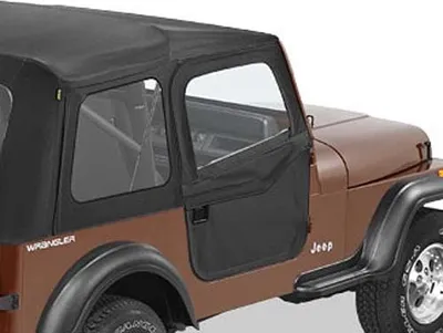 Zdjęcie produktu dla Dzielone drzwi materiałowe Bestop w kolorze czarnym Jeep CJ, Wrangler YJ