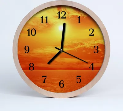 Produktbild von Holzuhr 30fi cm wanduhr - Sonne Natur