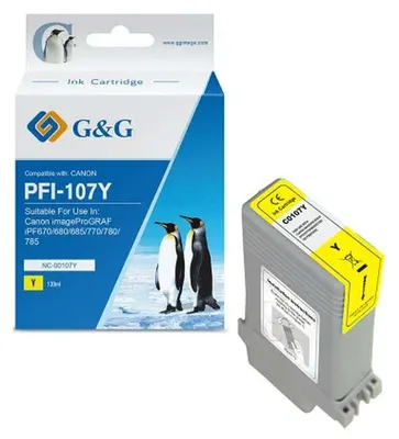 Obrázok produktu pre G&G Tintenpatrone kompatibel Canon PFI-107Y/ 6708B001 Gelb