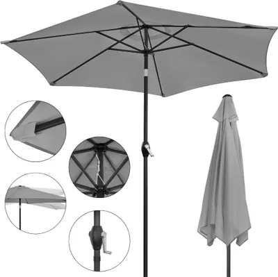 Zdjęcie produktu dla Składany parasol ogrodowy balkonowy regulowany 210 cm grafitowy