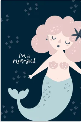 Produktbild von MuchoWow® Poster Meerjungfrau - Zitat - Kind - Rosa - Mädchen - Baby 120x180 cm - Kunstposter