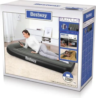Image de Bestway® TriTech™ Lit à air avec pompe à batterie intégrée Single XL/Lo 188 x 99 x 30 cm