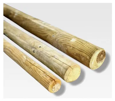 Produktbild von MyTimber® Zaunpfosten aus imprägniertem KDI Holz | Runde Pfosten als Baumpfahl oder Holzpalisade | ⌀ 6cm, 8cm, 10cm (10 cm, 200 cm)