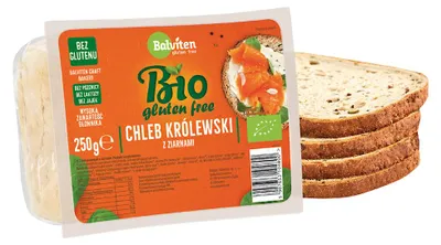 CHLEB KRÓLEWSKI Z ZIARNAMI KROJONY BEZGLUTENOWY BIO 250 g - BALVITEN