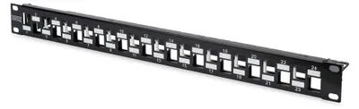 Imagen del producto de DIGITUS, panel de distribución modular de 19 pulgadas, categoría 6a, con 24 puertos