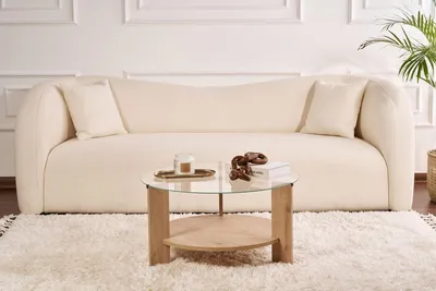 Produktbild von Skye Decor, Clara - Sapphire Oak, Transparent, Couchtisch, Saphir-Eiche, 100 % Melaminplatte, 75 x 75 x 40 cm
