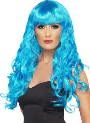 Produktbild von Mermaid Lockenperücke hellblau - Faschingsperücke