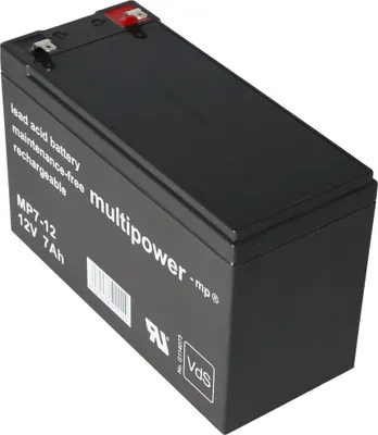 Produktbild von MultiPower MP7-12 Blei Akku mit Faston 4,8 mm 12V, 7000mAh