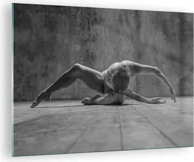 Produktbild von Bilder auf glas - Einteilig - Tanz Schwarzweiß Frau - 70x50cm - Glasbilder - Wandbilder - Bilder - zum Aufhängen bereit - Wanddekoration aus Glas - Glas Bilder - Wandbild auf Glas - GAA70x50-4352