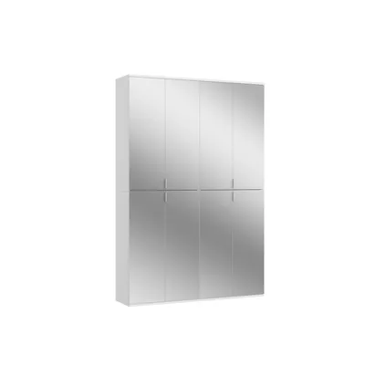 Produktbild von Kleiderschrank Projekt X Xonox – Weiß Laminat & Spiegeltüren – 122x193x34 cm