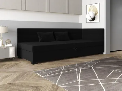 Obrázok produktu pre Jednolôžková čalúnená posteľ 80x195 NALINDA PLUS 1 - čierna