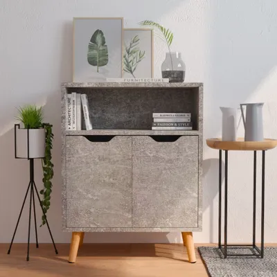 Obrázek produktu pro vidaXL Příborník betonový šedý 60x30x72 cm odvozený výrobek ze dřeva
