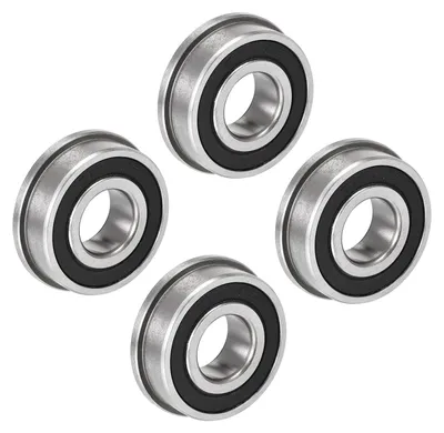 4 Kugellager mit Flansch F6202-2RS 15x35x11 mm