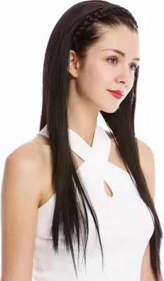 Produktbild von WIG ME UP Halbperücke geflochtener Haarreif Glatt Dunkelbraun TYW60875H-3
