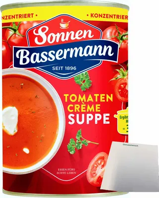 Produktbild von Sonnen Bassermann Tomaten Cremesuppe konzentriert (379ml Dose) + usy Block