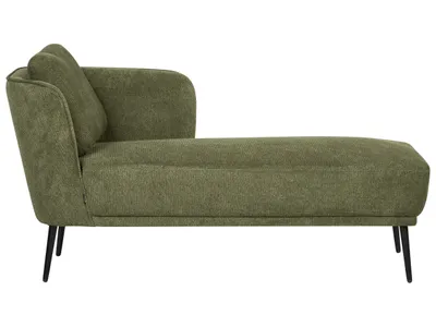 Zdjęcie produktu dla BELIANI Lewostronny szezlong ciemnozielony poliester z poduszką w stylu retro meble do salonu