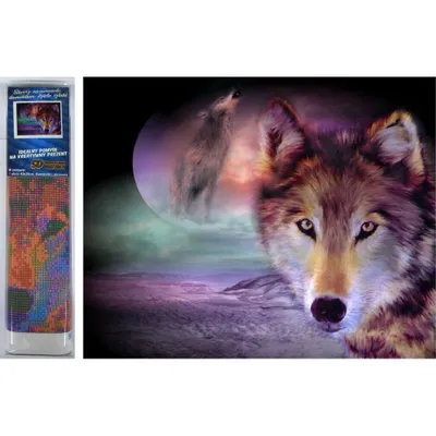 Image de Norimpex Diamant Peinture Loup Vue 30x40cm
