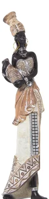 Produktbild von DRW Figur Einer Afrikanerin mit Kantar in Weiß und Gold, 8 x 7 x 33 cm