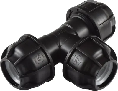 Produktbild von Agora-Tec®  PE Fitting T-Stück 32 mm x 32 mm x 32 mm für PE-Rohr 32 mm SCHWARZ