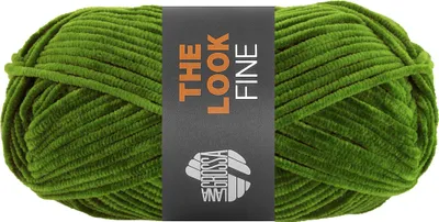 A ball of green yarn with a label.