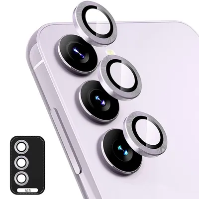 Obrázok produktu pre Pre Samsung Galaxy A15 Hliníkový krúžok fotoaparátu + tvrdé sklo H9 Purple