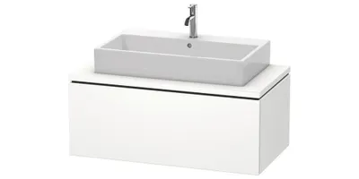 Produktbild von Waschtischunterbau L-CUBE 1020x547mm 1 Ausz. we s-matt ES Ah mitte weiß supermatt Einrichtungssystem Ahorn mitte